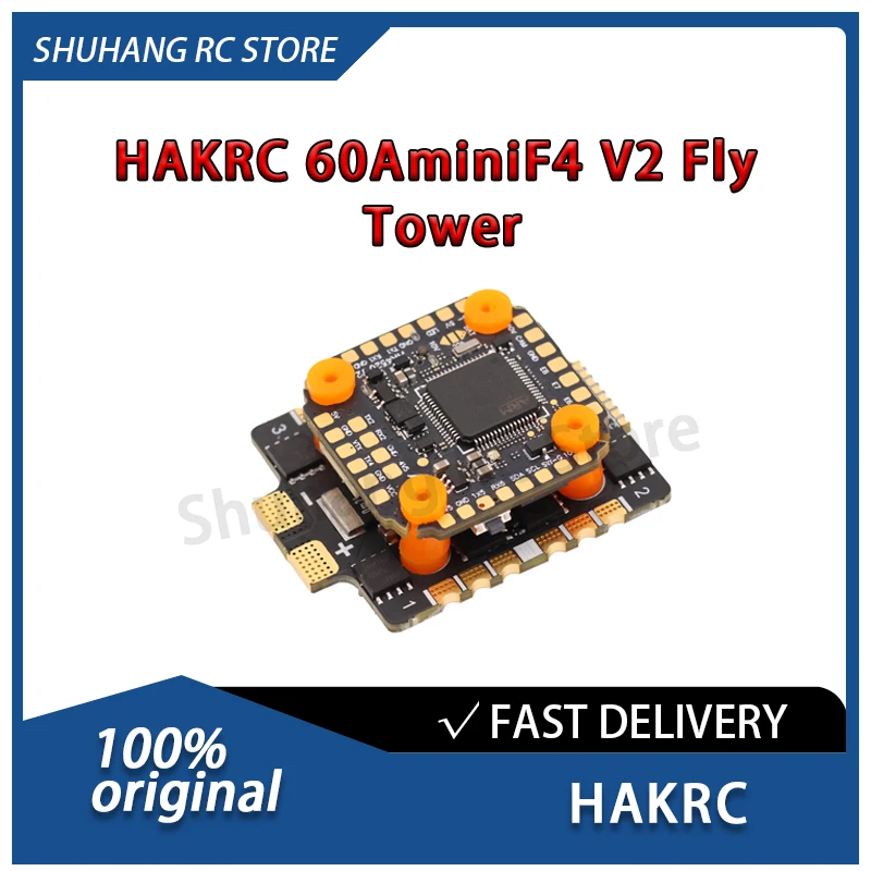 

HAKRC 60AminiF4 V2 Fly Tower 2-8S Lipo Comes with 4-color Programmable LED ESC Telemetry Data Transmission for FPV Racing Drones
