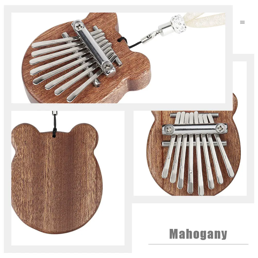 

1Set Thumb Piano Kalimba Eight Keys Brown Portable Music Instrument Premium Creative Finger Piano for Beginners Lightweight Mini
