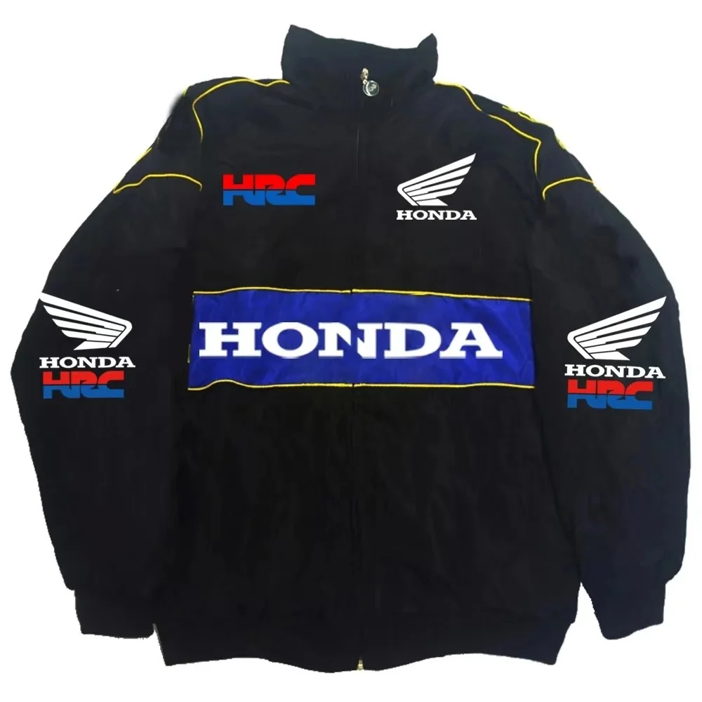 Honda Racing Jacket Men's Black Red Windbreaker Bomber
