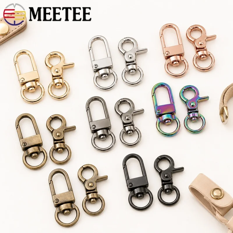 

20-50Pcs 10mm Metal Carabiner Snap Hook Swivel Lobster Clasp for Lanyard Keychain Bag Chain Hardware Accessories Purse Connector