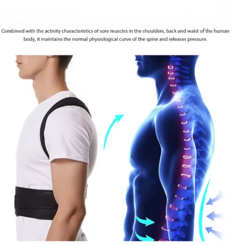 Back Brace Posture Corrector for Women & Men, Adjustable Back Lumbar Support Belt Shoulder Posture Support for Improve Scoliosis gallery 2