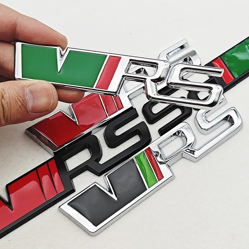 

3D Metal Skoda RS VRS Car Emblem Logo Front Grille Fender Side Trunk Badge Sticker Accessory for Vehicle