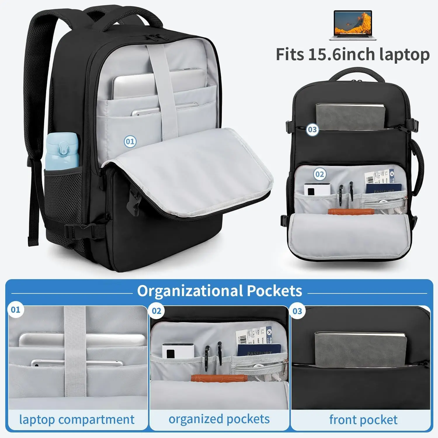 Multi functional short distance travel, business trip, independent shoe compartment, large capacity backpack