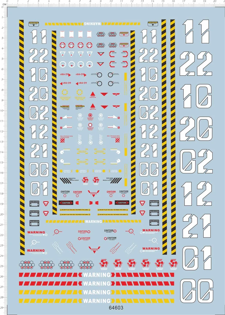 Platform Support Warning Caution Water Slide Decal for Gundam GDM Model Kit 64603B/64603