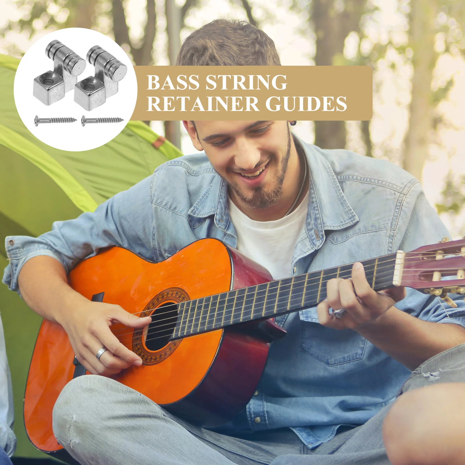 

2 Sets Roller Tree Electric Accessories Metal String Retainer Bar Replacement Parts For Guitar Strings String Guides Keep In