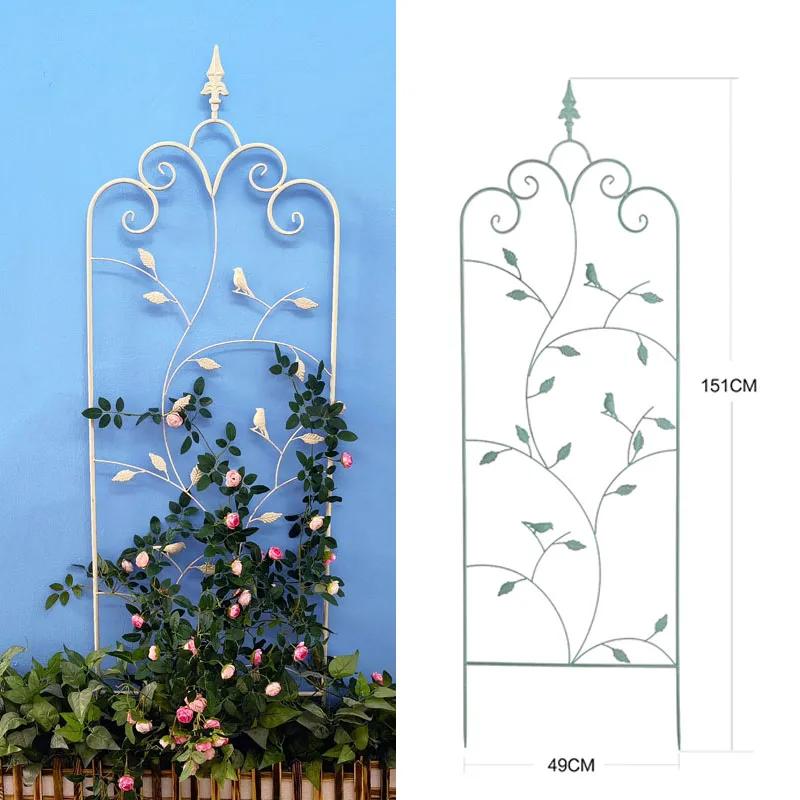 

Vintage-Style Wrought Iron Climbing Trellis Flower Stand, Garden Plant Climbing Support, Outdoor Garden Iron Wire Climbing Plant Support Pole