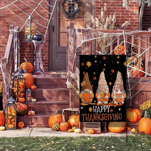 Fall Gnomes Garden Flags 12X18 Inch Vertical Double Sided for Outside,Happy Than UUI GGX
