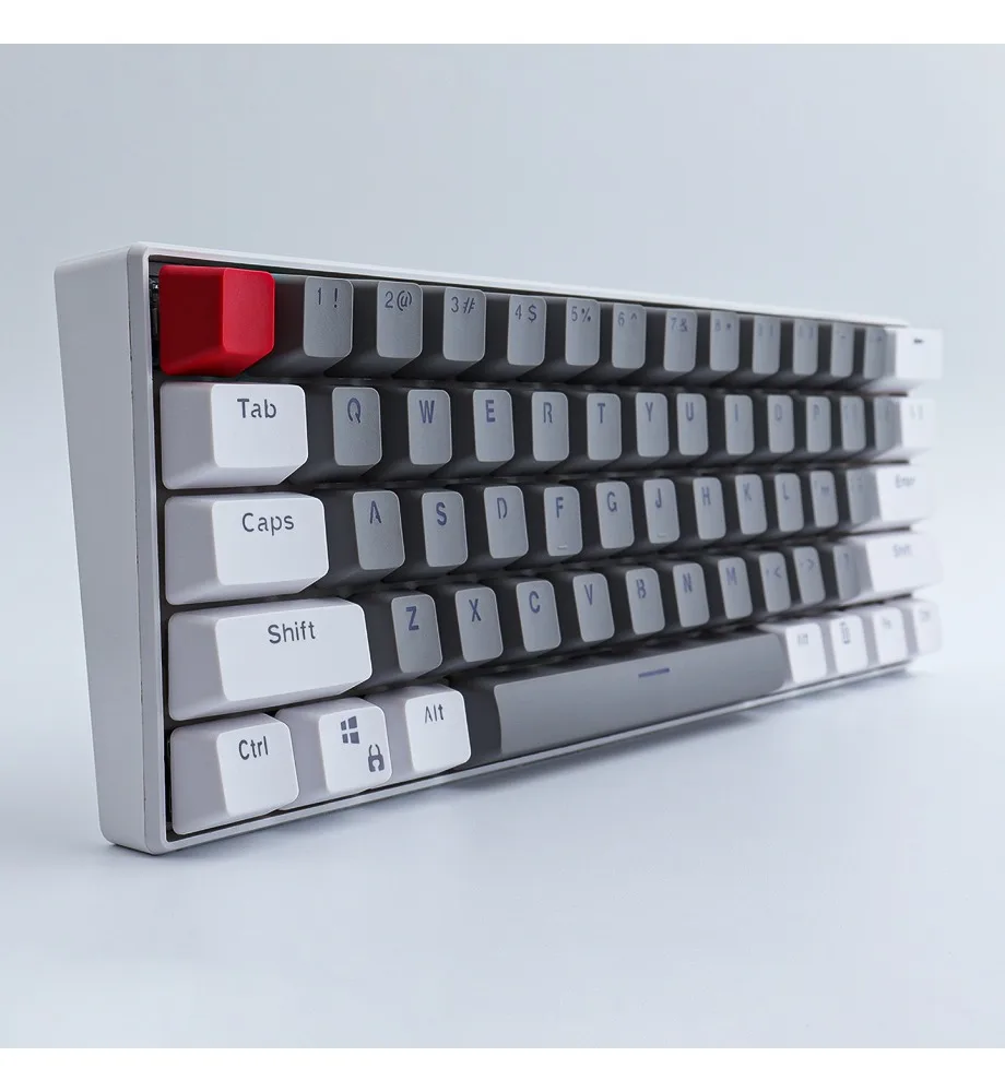 Keycap Personalized OEM Height Character Transmittance Suitable for 61/87/104 Keyboard Red White Grey PBT Three Color Matching
