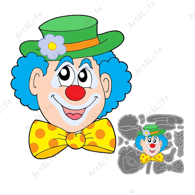 Fun Clown Joker Uncle New Metal Cutting Dies Scrapbooking Die Cuts 2022 Christmas Stencils for Crafts Album Paper Card Embossing