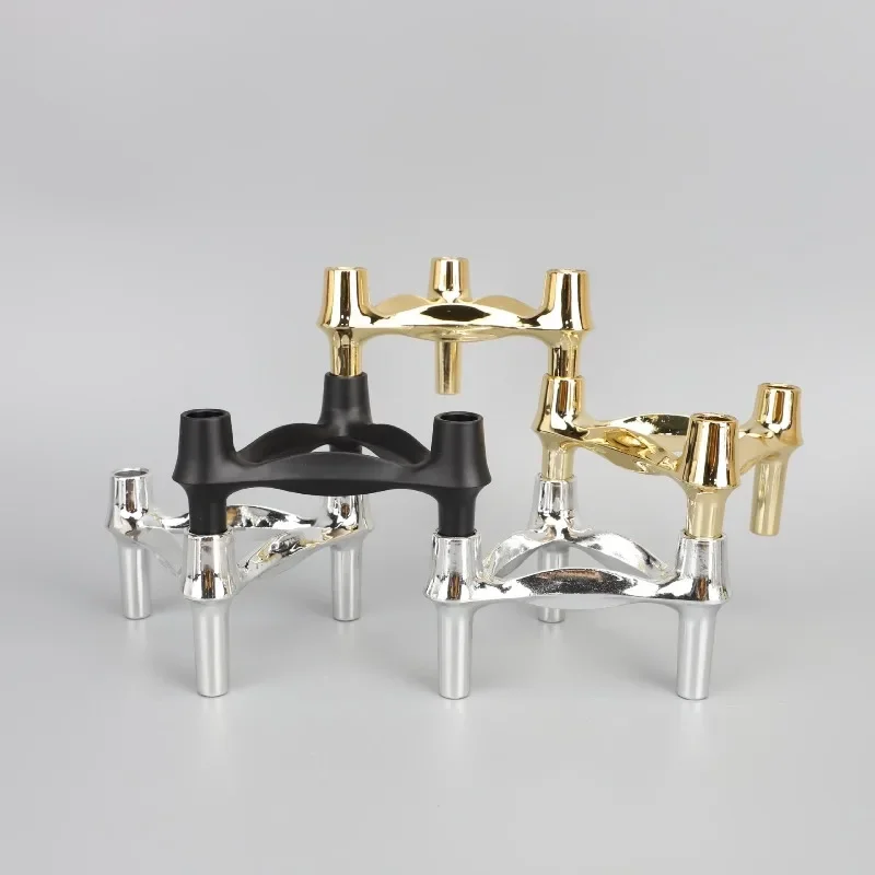 Candelabro Molecular Metal nórdico, réplica creativa candelabro mosaico, vela, candelabro de cena, accesorios de decora
