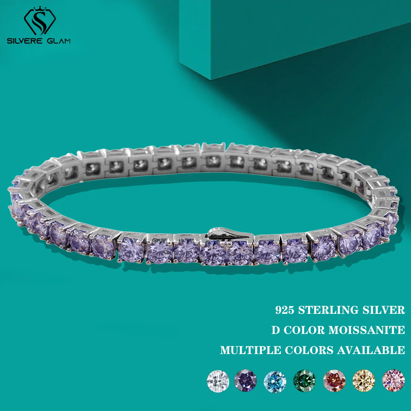 

TY Moissanite Tennis Bracelet 925 Sterling Silver Hidden Clasp GRA Certified Lab Diamond 18k Wedding Bracelets for Women and Men
