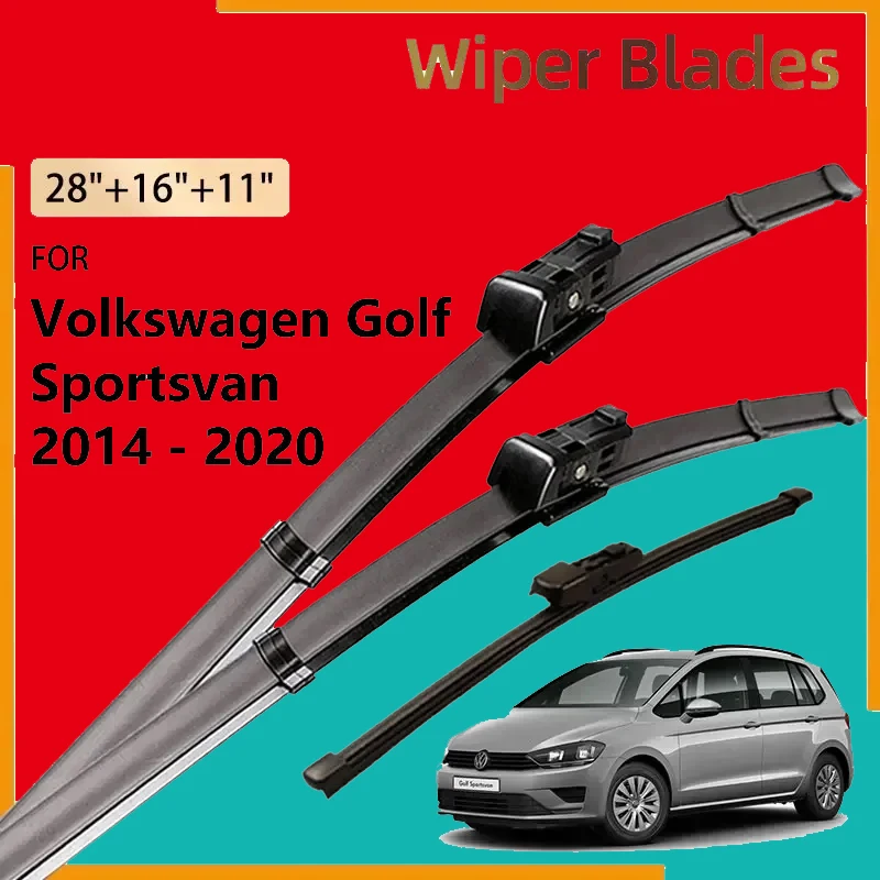 

Front Rear Wiper Blades For Volkswagen VW Golf Sportsvan 2014 - 2020 2019 2018 2017 2016 2015 Windshield Windscreen Window Brush
