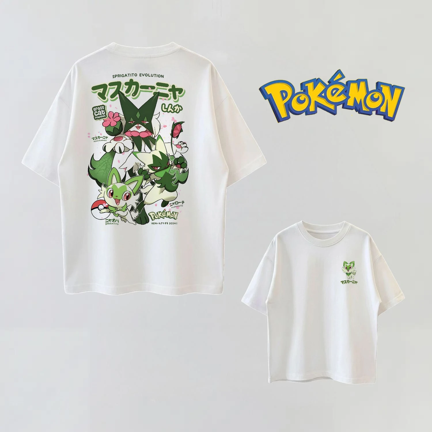 Summer Anime Pokémon Cosplay T-Shirt Cotton Short Sleeve Tops Casual Loose Retro T-Shirt Men Women Kids Family Matching Outfits - view 3