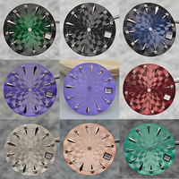 29mm Watch Dial Radial Pattern Watch Faces with Diamond Scale Design Women's Surface Modified Accessories for NH35/NH36 Movement
