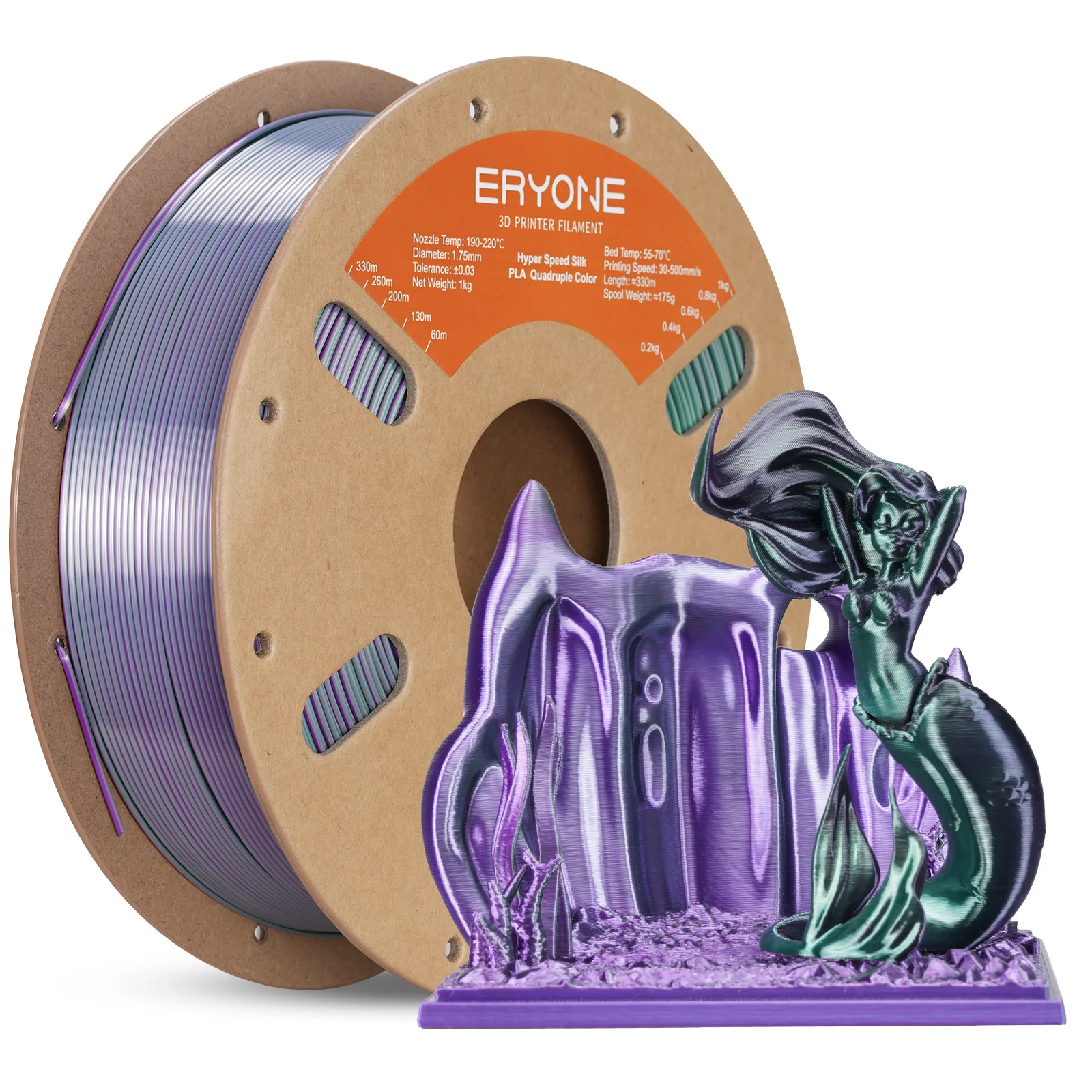 ERYONE Hyper Speed Quad-Color Silk PLA (10 colors).