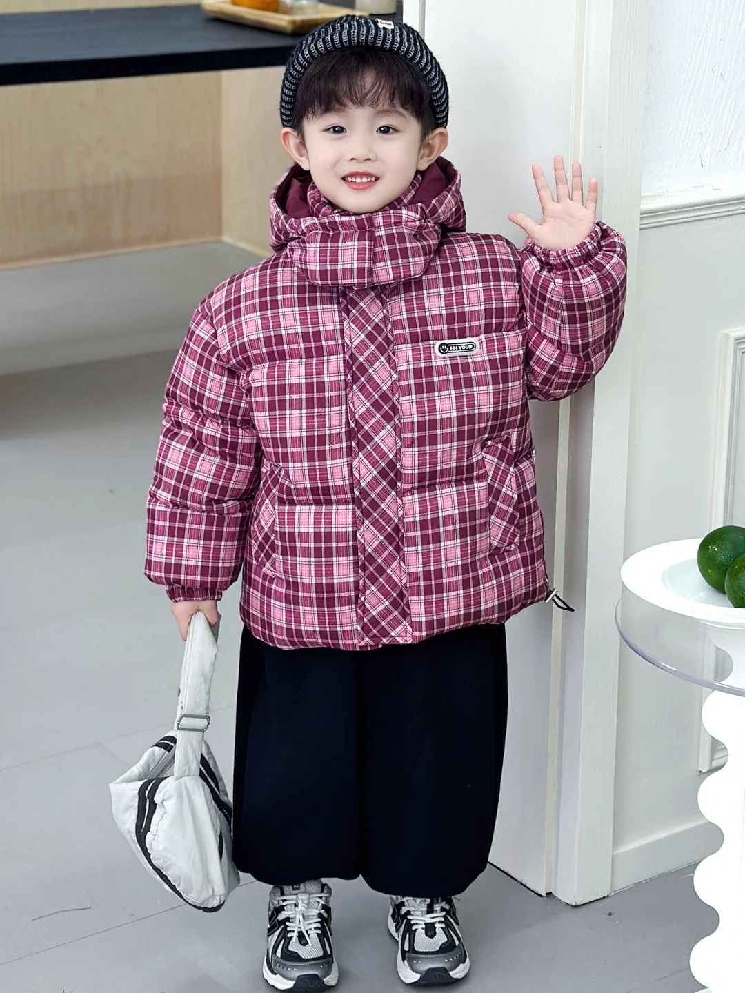 

Thiened Хлопковая куртка для мальчиков, осенне-зимняя клетчатая куртка с капюшоном, модная молодежная теплая длинная застежка-молния све, повседневная модная