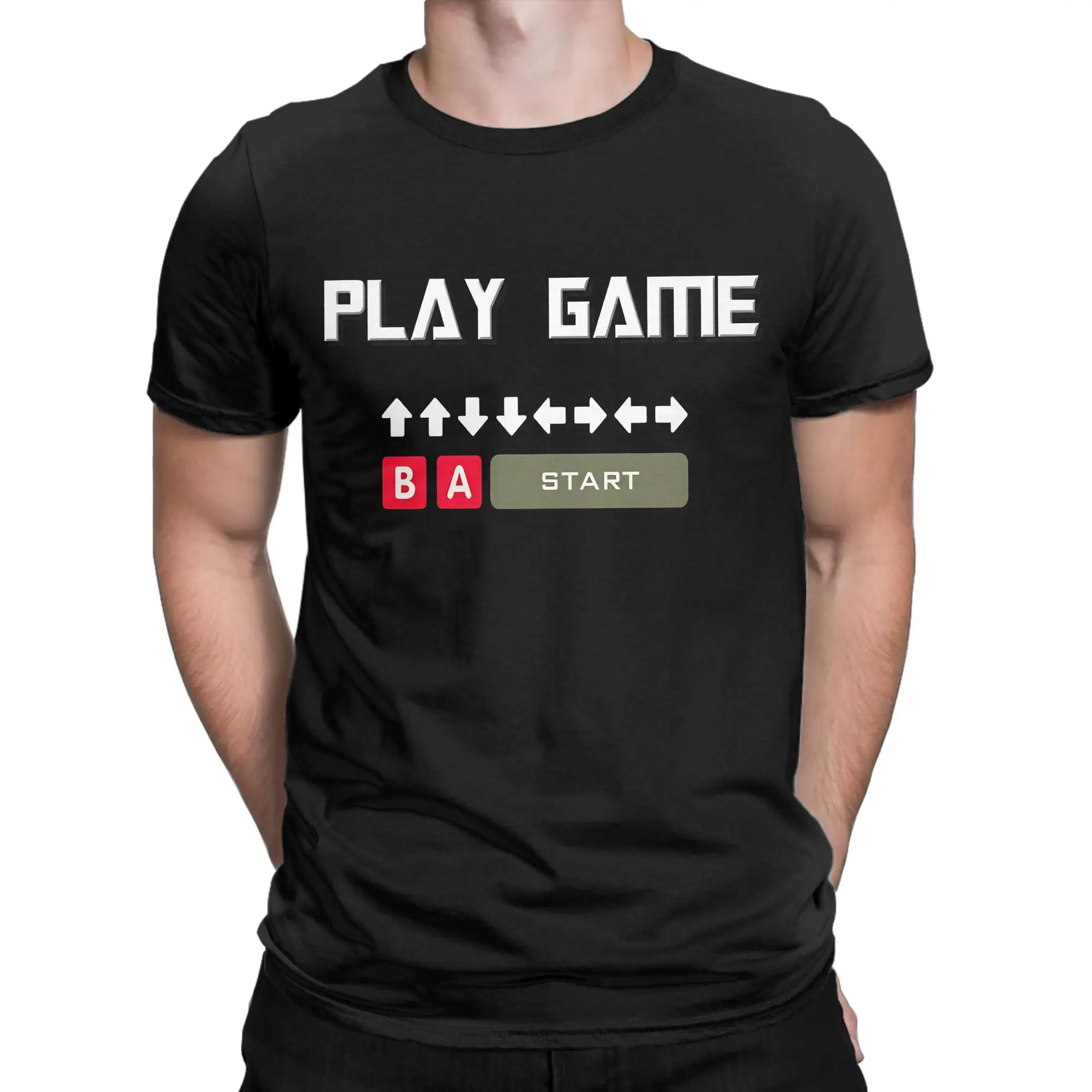 Play Game Code Vintage Wash Shirt Funny Graphic 100% Cotton T-Shirt Contra NES Tops Tees For Men