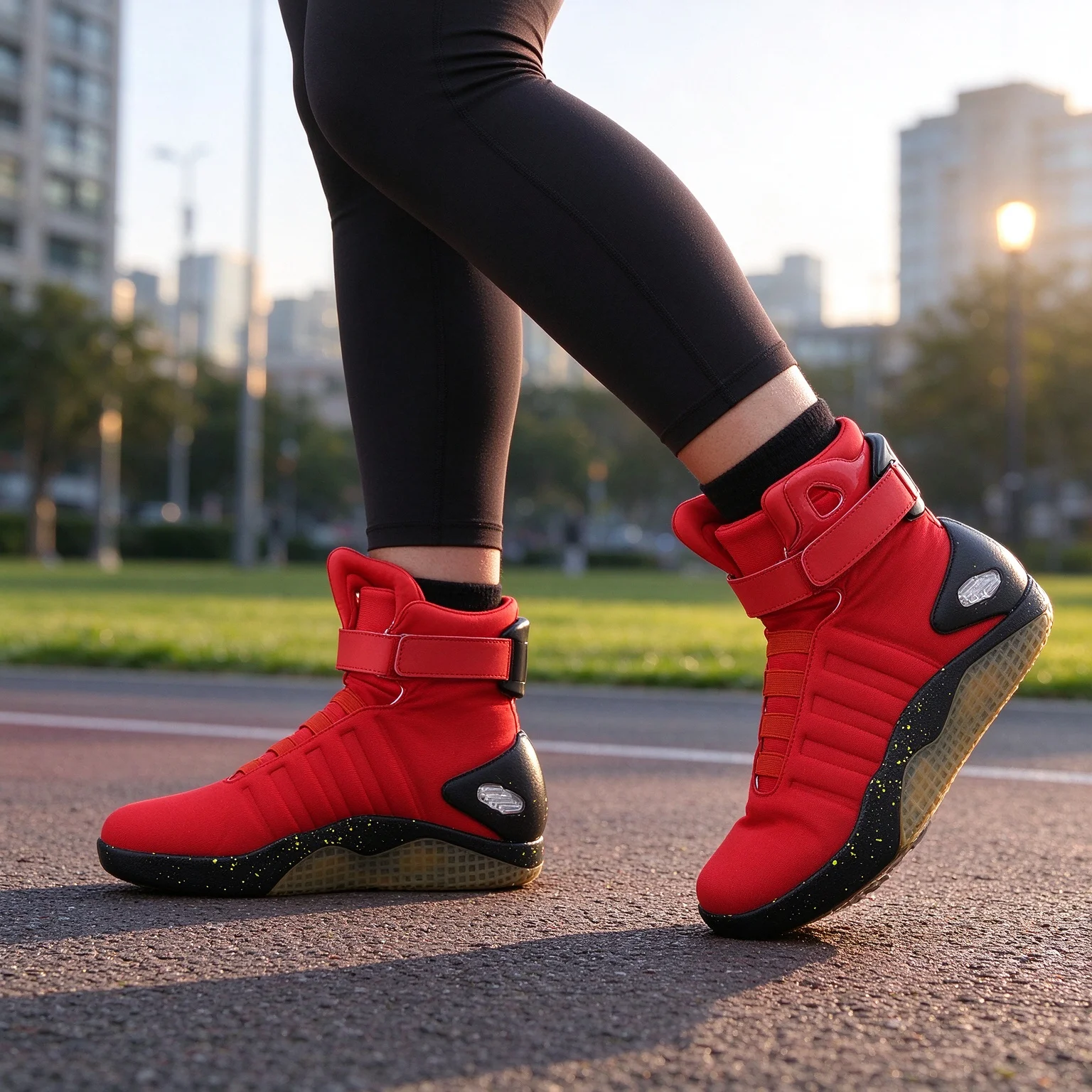 Women Fashion Air Motorcycle Boots Led Mag Shoes Light Up Sneakers Usb led Shoes Back To The Future men shoes view 3