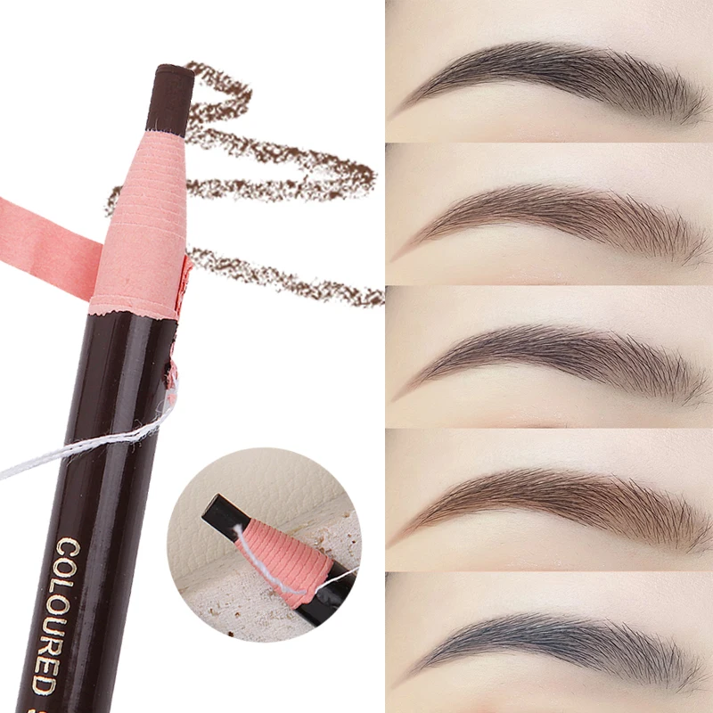 5 Colors Peel Off Eyebrow Pencil Black Brown Waterproof Eyebrow Tint Pen Not Fading Natural Brow Enhancers Cosmetic Makeup Tools