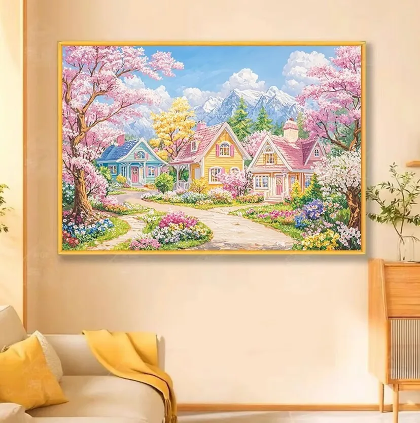 

9ct 100x75cm набор с принтом кабины, вышивка крестиком, набор для рукоделия «сделай сам», поделки с иглами, нитки