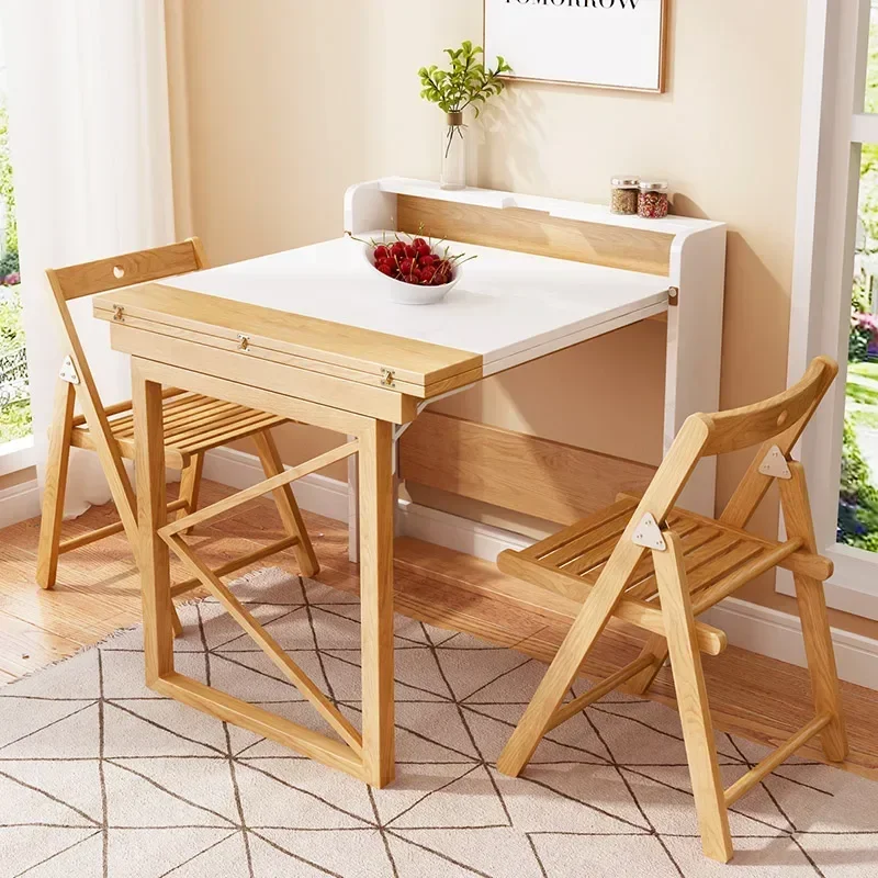 Guyi Small Apartment Collapsible Dining-Table Chair Simple Modern Multi-Functional Retractable Household Square Dining Table
