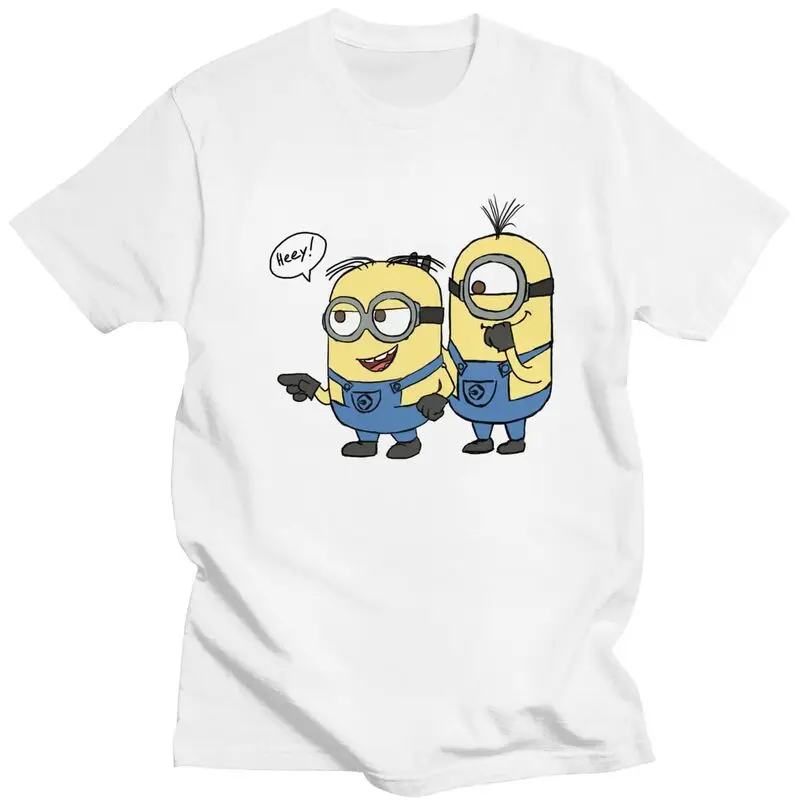 Custom Minions Anime Cartoon T Shirts Men 100% Cotton Tee Tops Tshirts Short Sleeve T-shirt Clothing