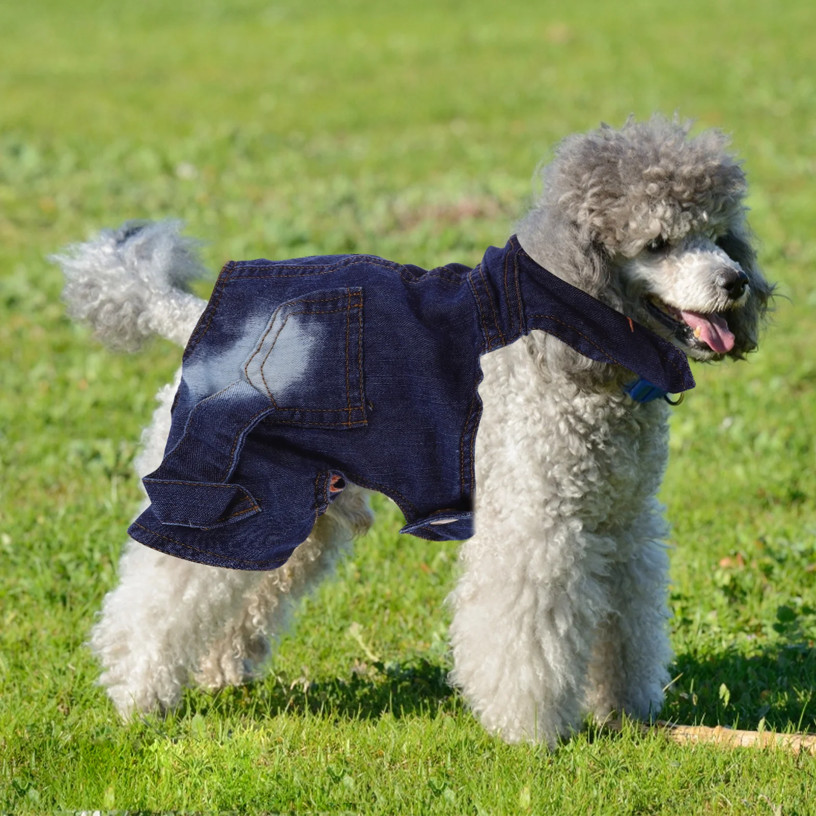 

Dog Suspender Pants Stylish Denim Vest Outfit For Small Dogs Pet Walking Jogging Outdoor Wear Cool Puppy Clothing