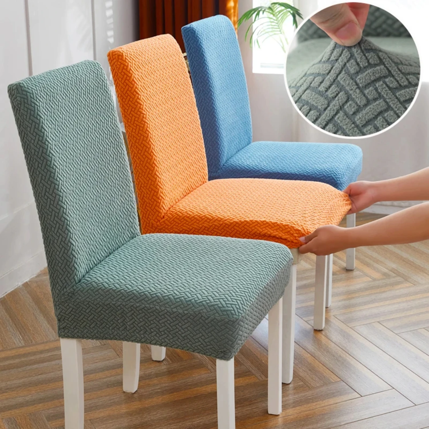 Cheap and Elastic Big Chair Cover for Dining Room Chairs, Perfect House Seat Cover for Living Room Chairs with Stretchable Mater