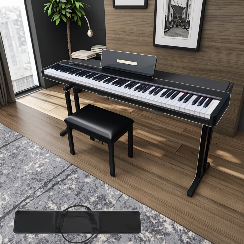 88 Keys Electronic Piano Multifunctional Simulation with Stand Organ Keyboard Piano view 3