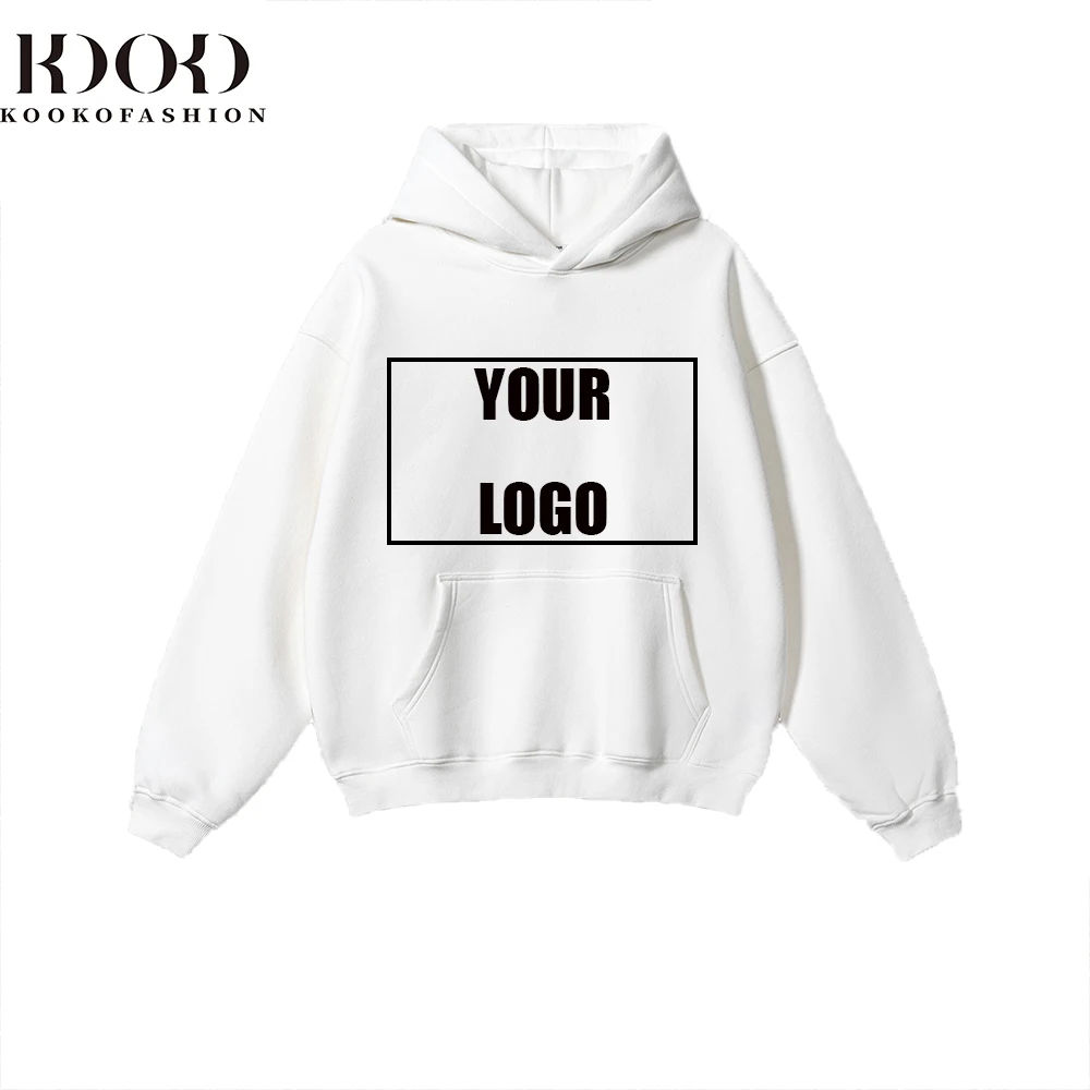 Customize your own designed hooded sweatshirt with your favorite logo on your clothes. Large weight sweatshirt with four colors