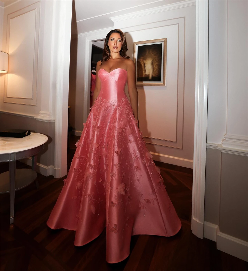 

Customized Graceful Satin Evening Dresses Fashion Strapless Sleeveless Homecoming Dress Temperament Bespoke Occasion Gowns