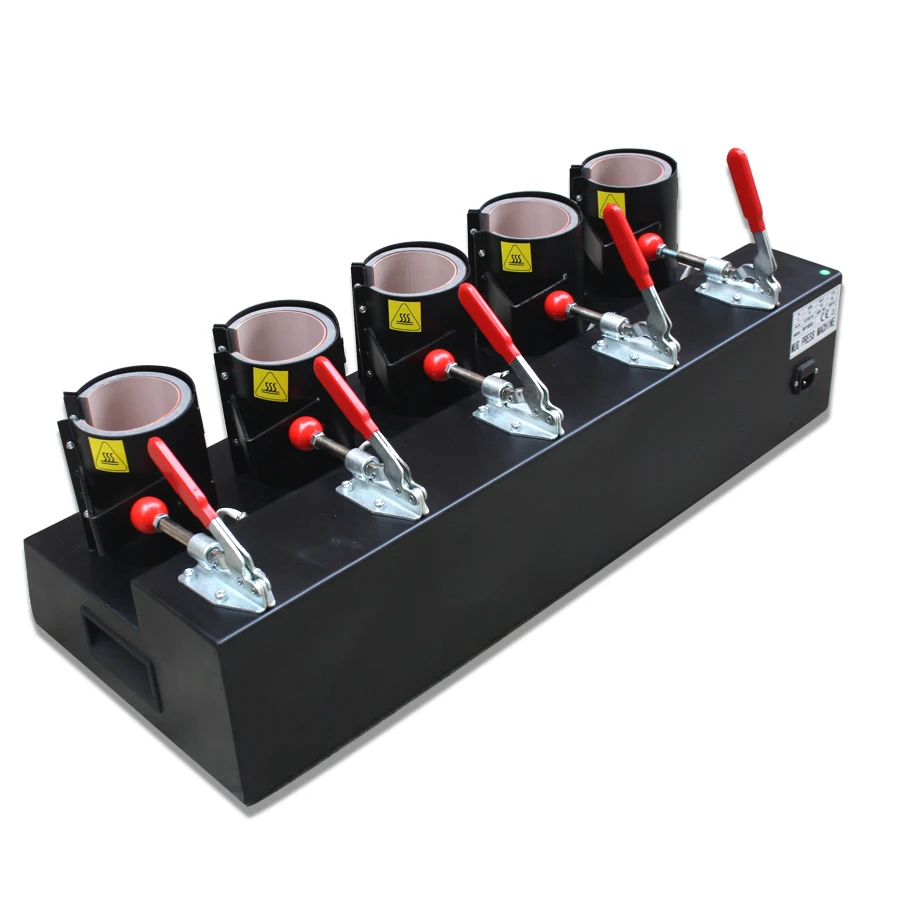 Topjlh HOT SALE Sublimation Multi 5 Heaters Digital Coffee Mug 5 In 1 Heating Transfer Press Printing Making Machine Maquina