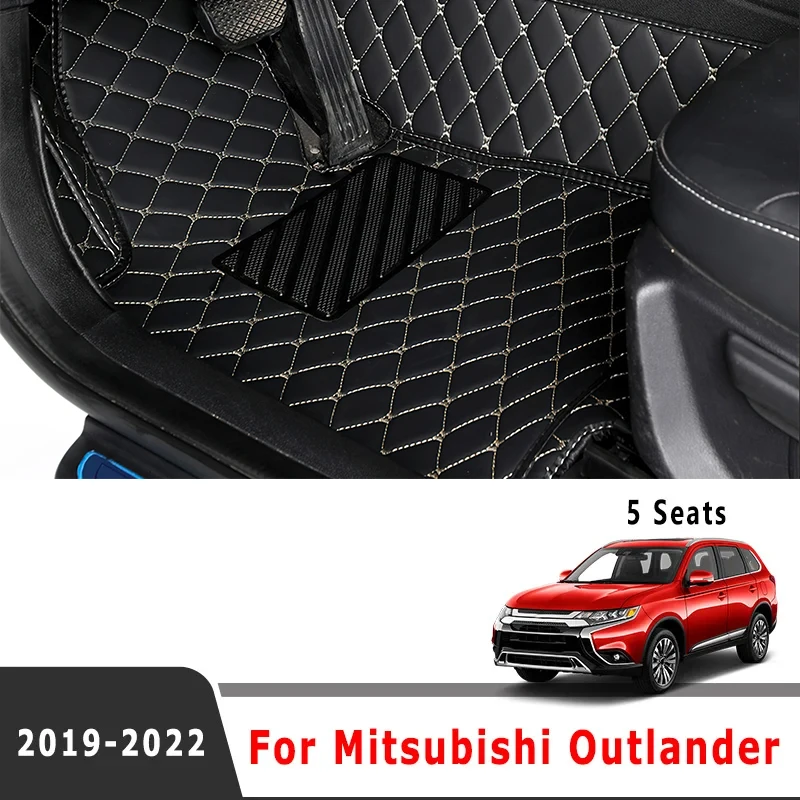 Car Floor Mats For Mitsubishi Outlander 2022 2021 2020 2019 (5 Seater) Carpets Custom Cover Interior Auto Accessories Waterproof