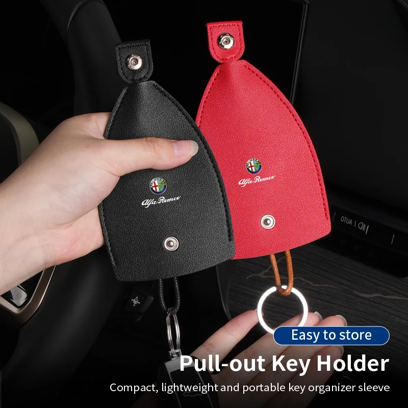 Bolsa de Armazenamento para Chaves de Carro em Couro PU, Estojo Multifuncional com Zíper para Chaves, Cartões e Moedas, Acessórios para Interior de Au