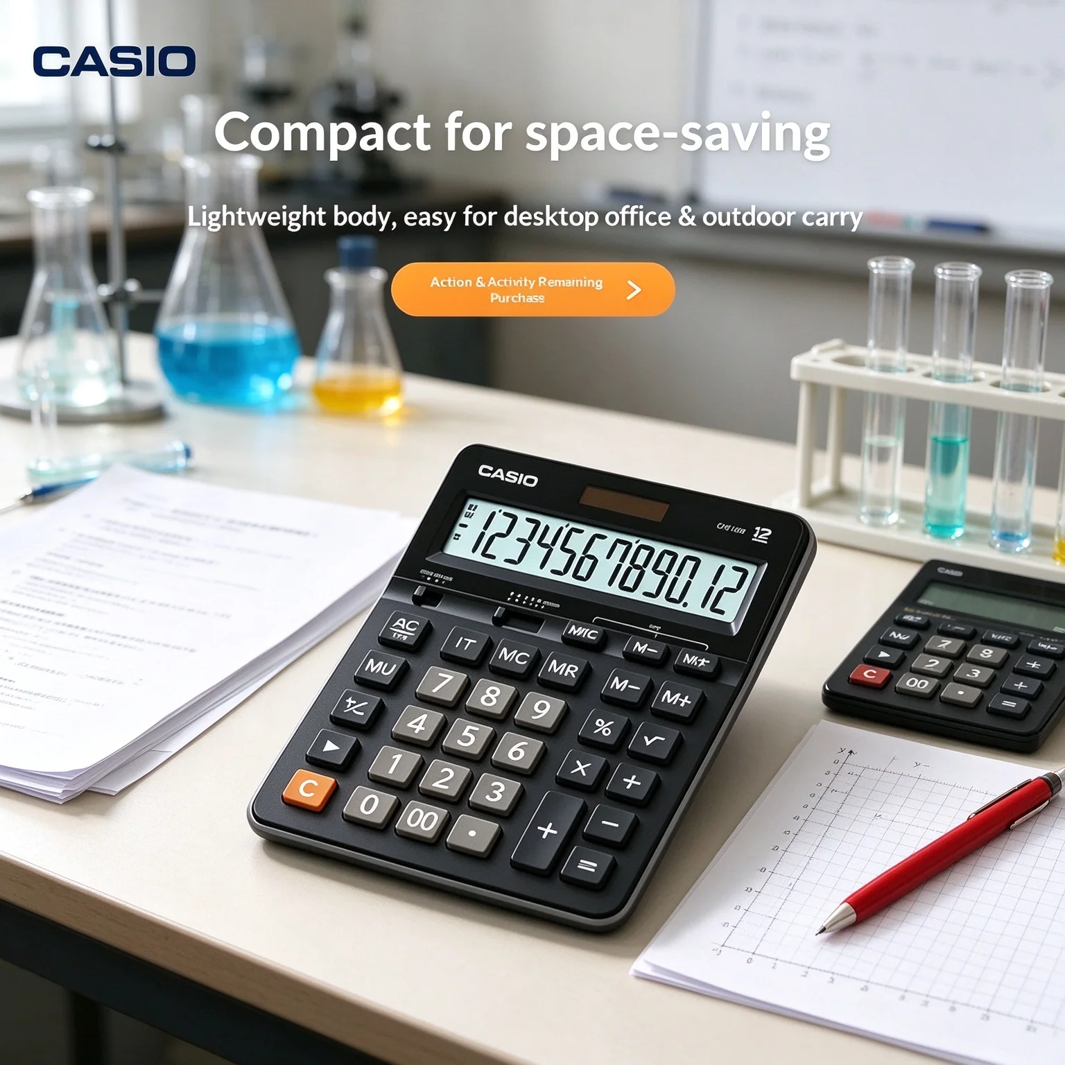 Casio /Solar Calculator /Handheld Calculator DX120B/GX12B/MS20YC/SL310YC/fx82E Sensitive keys for quick calculation