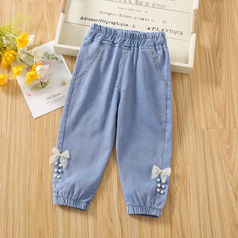 Summer New Baby Girls Boys Anti Mosquito Pants Denim Jean Children\'s Air Conditioning Pants Baby Harem Pants Casual Trousers