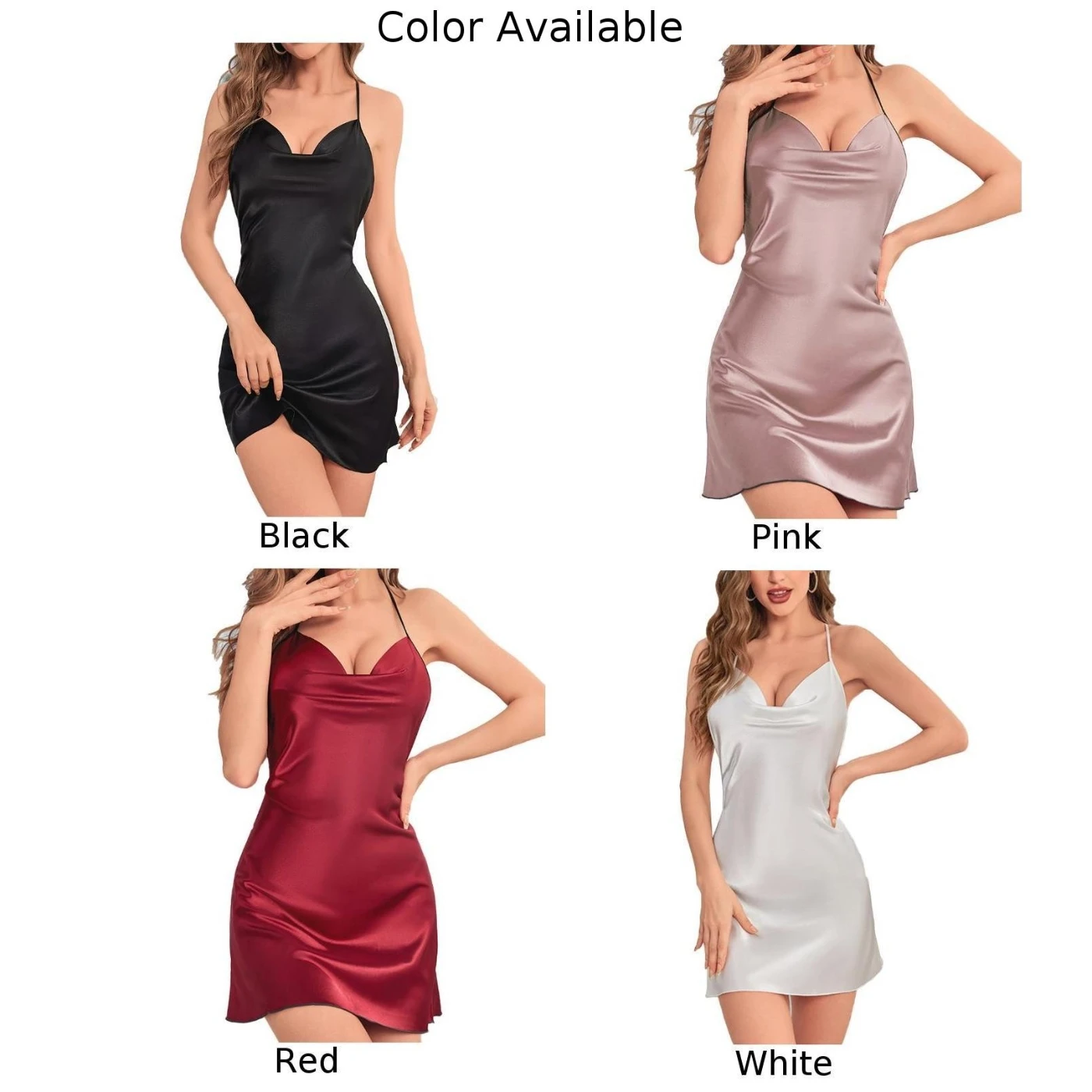 스타일리시 백리스 파자마 원피스, 편안함과 우아함, 단색