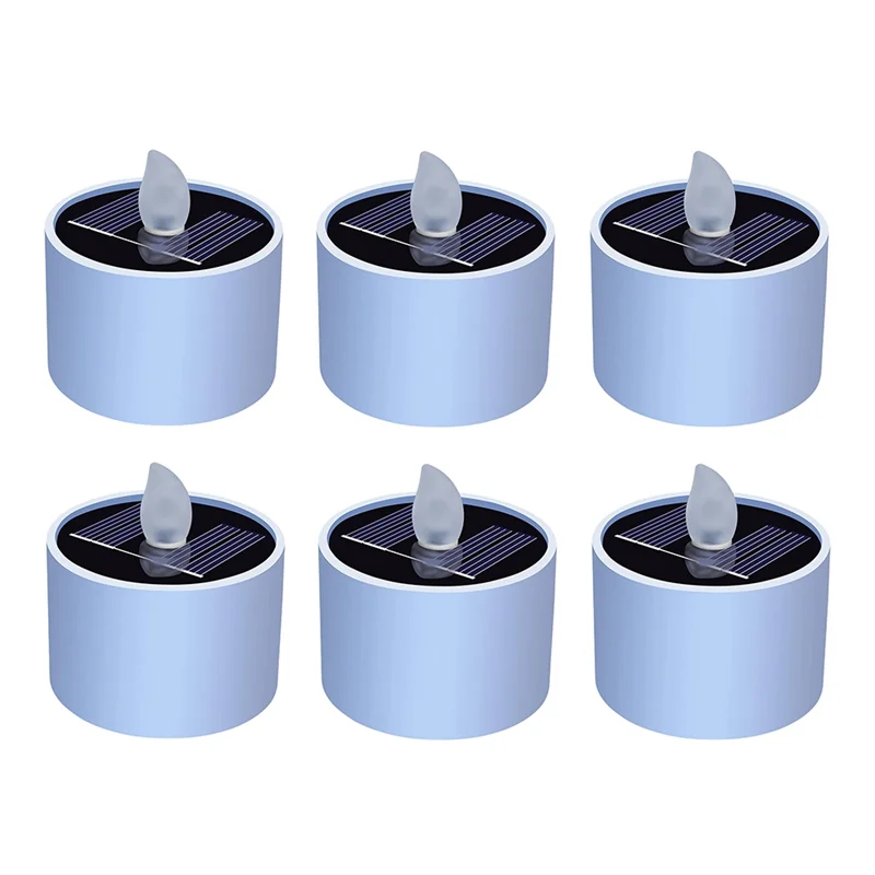 AF90-6PCS Candele ad energia solare resistenti alle intemperie Candele solari senza fiamma Candele solari a LED Luci senza fiamma per campeggio in giardino