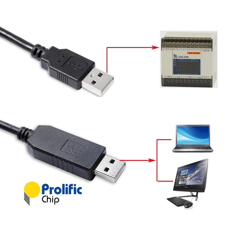 

Compatible VBUSB-200 PLC Programming Cable USB RS232 Interface for VIGOR VH/VB/M series PLC Programming Cable