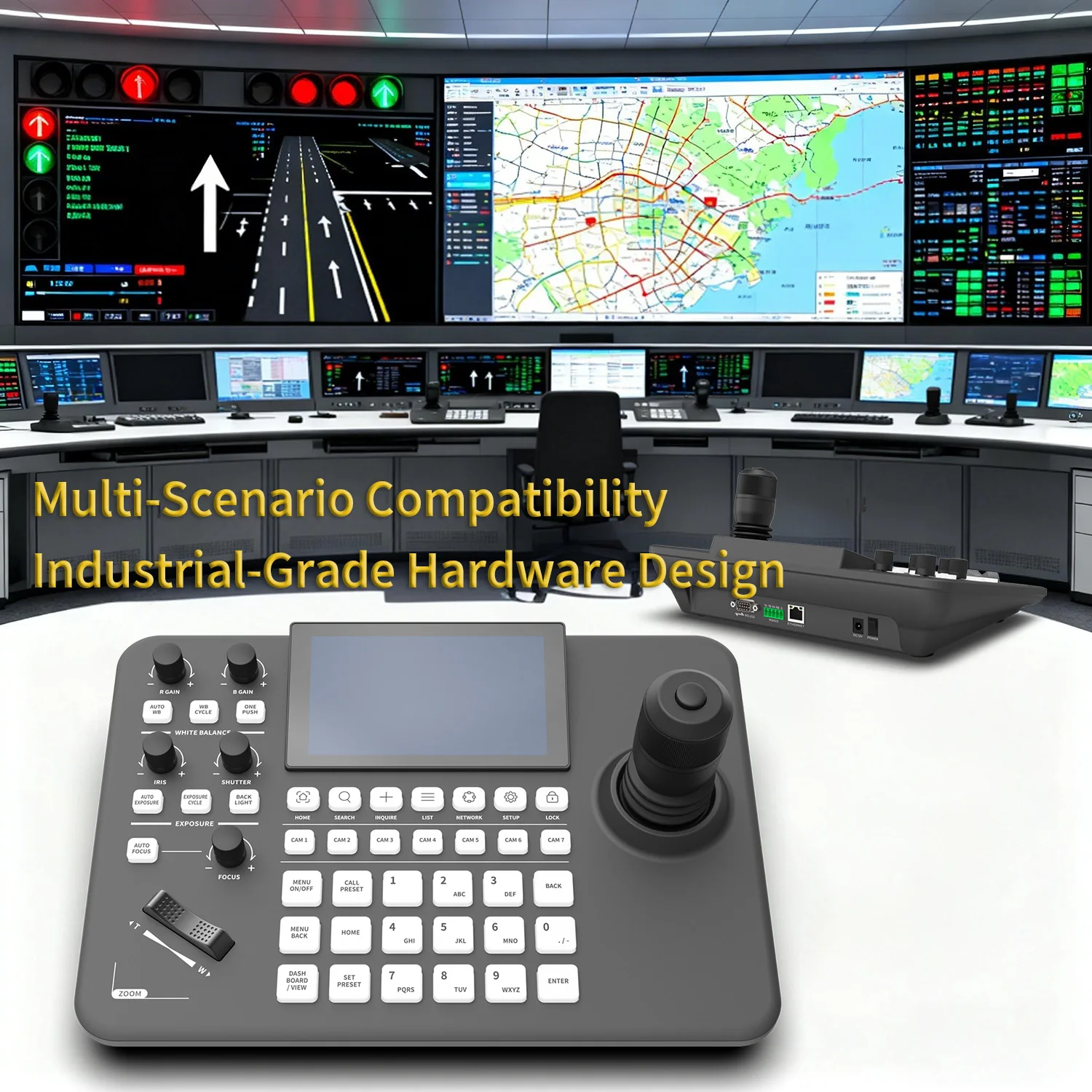 لوحة مفاتيح التحكم SZXLCOM PTZ شاشة 5 بوصة عالية الدقة 1280 × 720 RS485 تحكم من نقطة إلى نقطة لمؤتمر الكنيسة