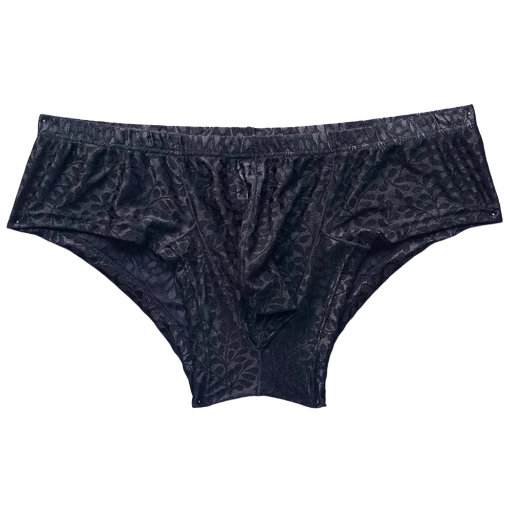 

Men Exotic Lace Jacquard Sheer Briefs Hollow Underwear For Man Sissy U Convex Pouch Low Rise Lingerie Ultra Hot Unisex Panties