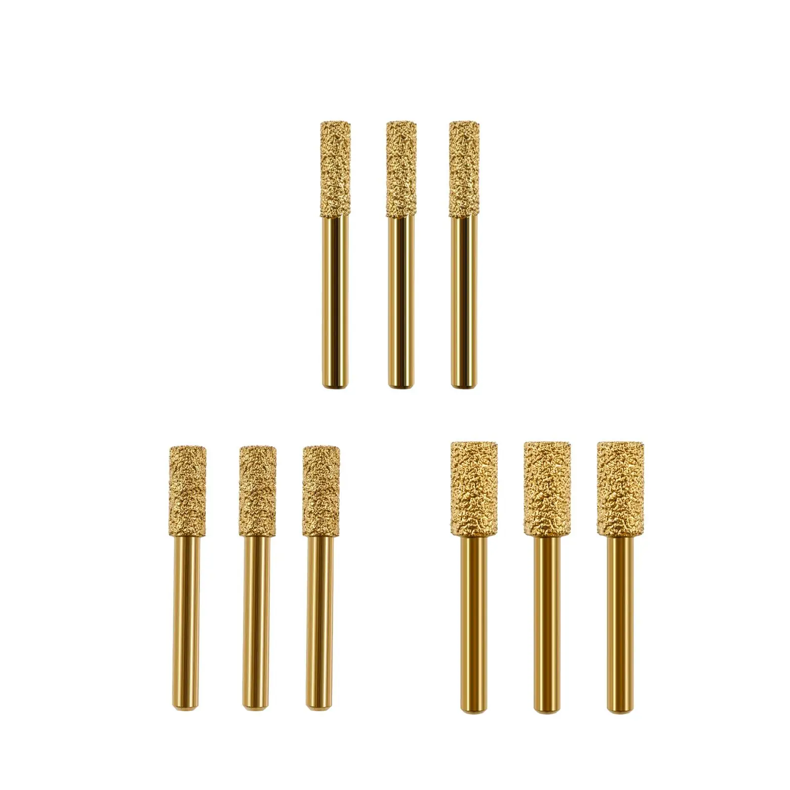 Cabezal de molienda de cilindro de broca de molienda, 3 uds., para moler cerámica, tallado de vidrio