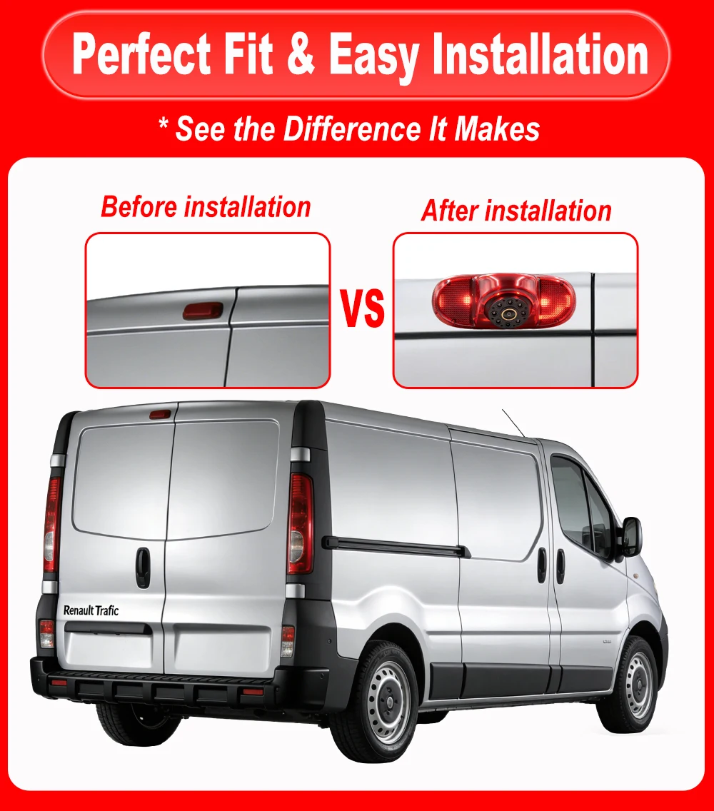 170 ° 1080P für Renault Trafic Opel Combo Primastar X83 Vauxhall Auto-Rückfahrkamera AHD CVBS Rückfahrkamera mit Nachtsicht und Bremslicht-Monitor – Detail 15