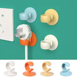 Plastic Plug Hook Multifunctional Wall Adhesive Non-marking Plug Storage Holder Nail-free Cord Storage Rack Office