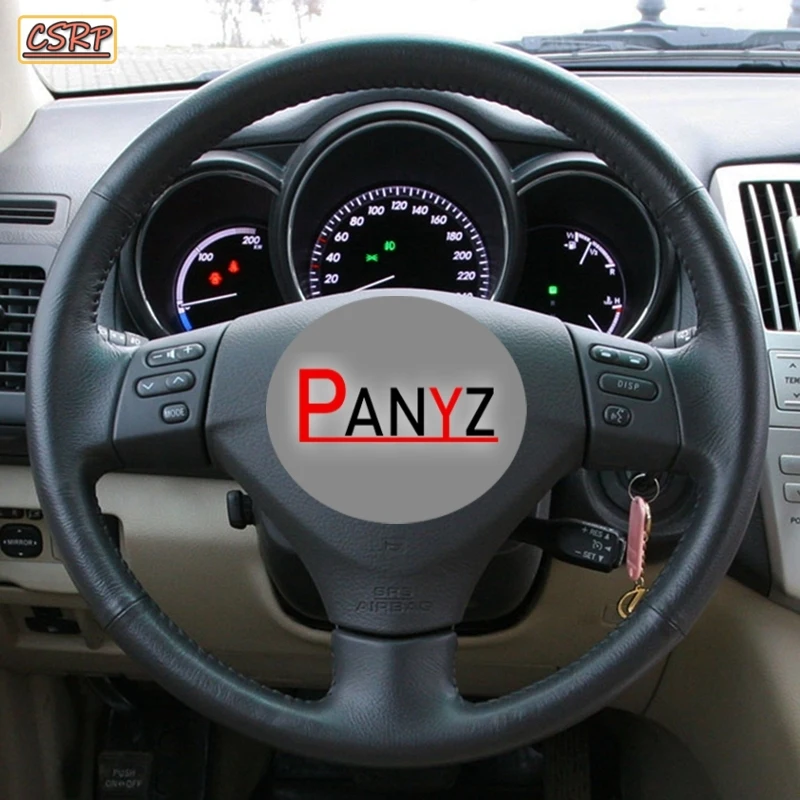 Artificial Leather DIY Black Hand-stitched Steering Wheel Cover for Toyota Corolla Verso Camry Lexus RX330 RX400h RX400 2004