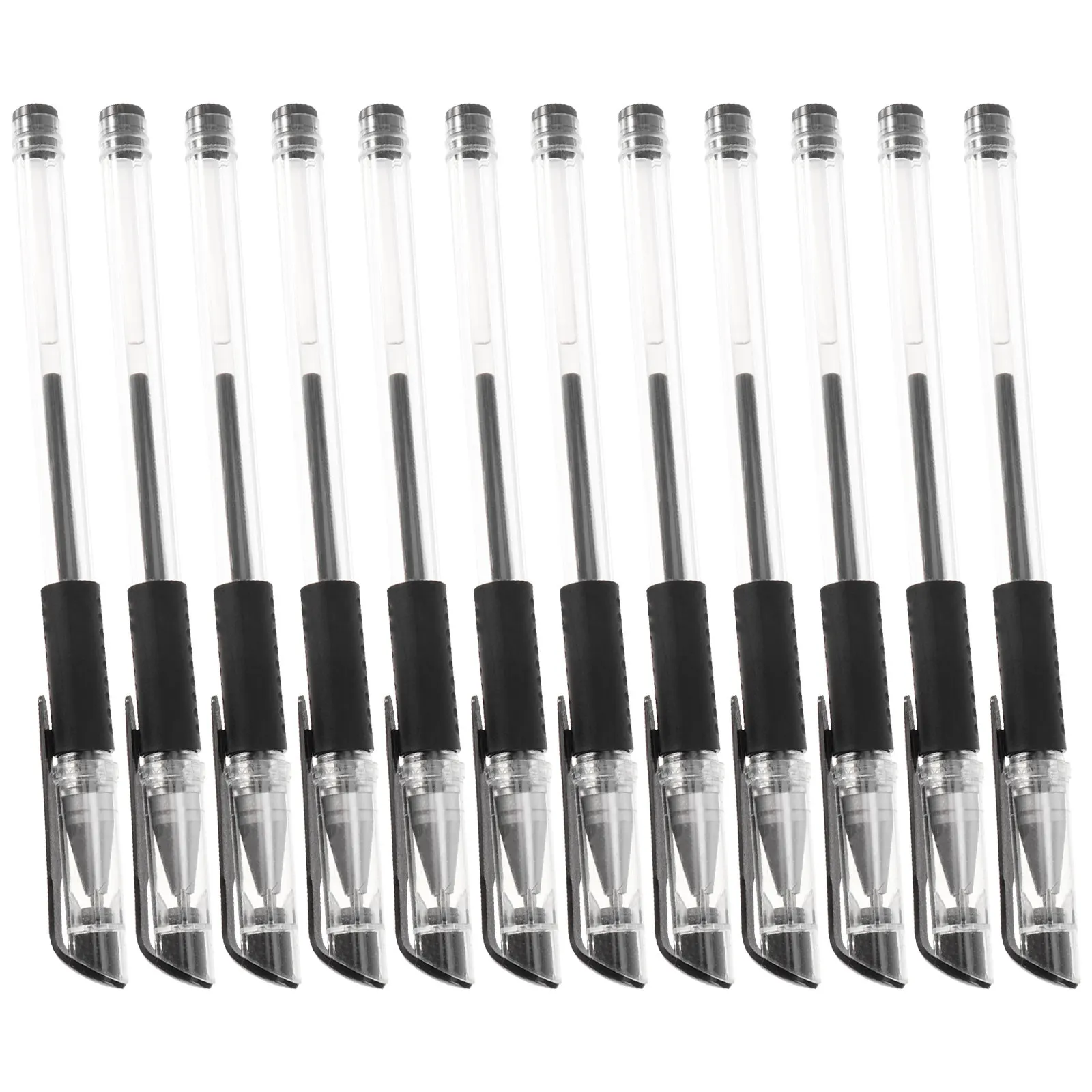 

12Pcs 0.5mm Gel Ballpoint Pens Ergonomic Middle Finger Pad Smooth Flow Writing Comfort Grip Minimalist Design School Office
