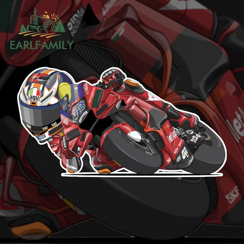 EARLFAMILY 13cm x 6.7cm 43 Number Motorcycle Race Red Car Stickers Personality Waterproof Decal Windows Motorcycle Car Styling