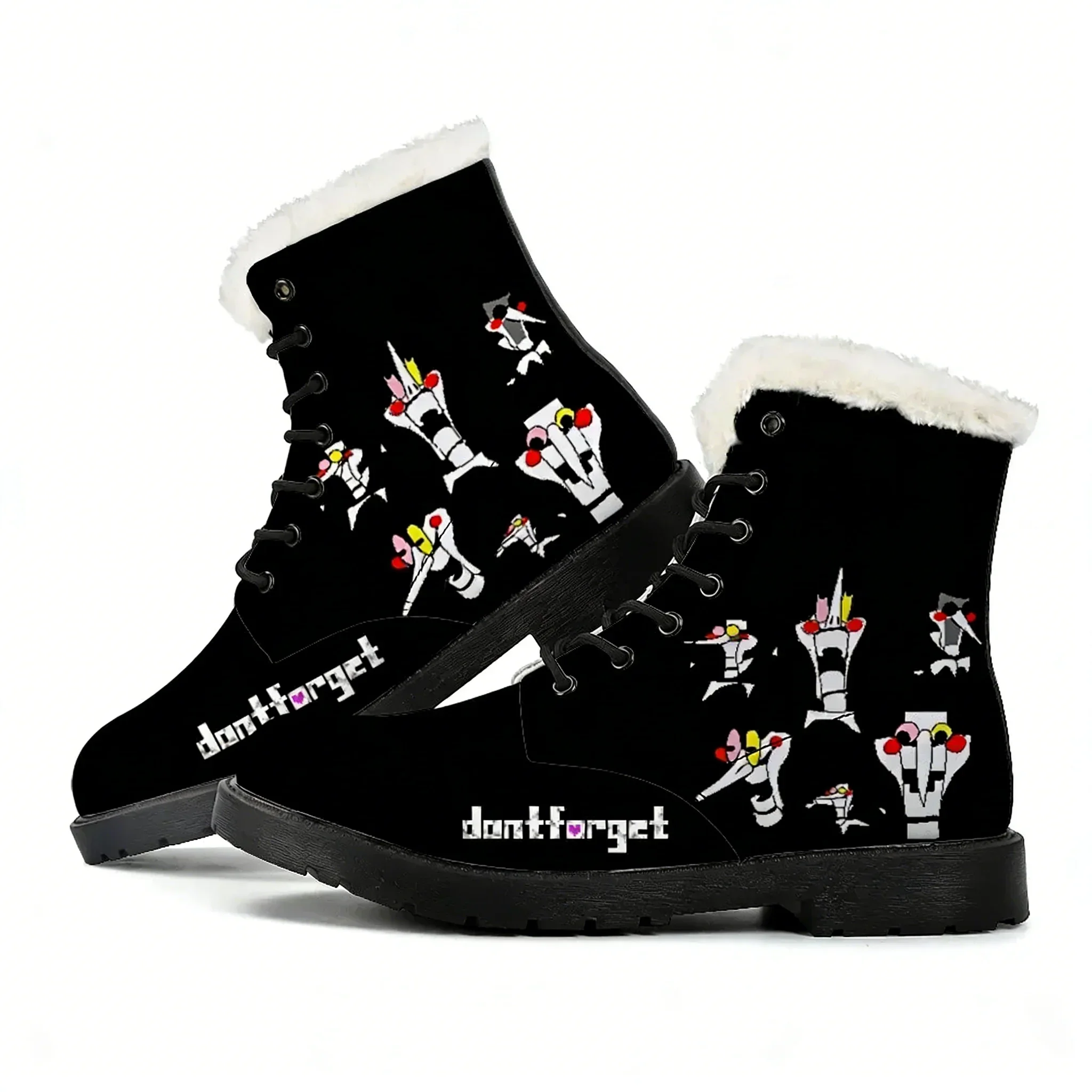 Deltarune Spamton Undertale Plush Boots Mens Womens Teenager Shoes Casual Boot Outdoor Light Print on Demand Customize Shoe