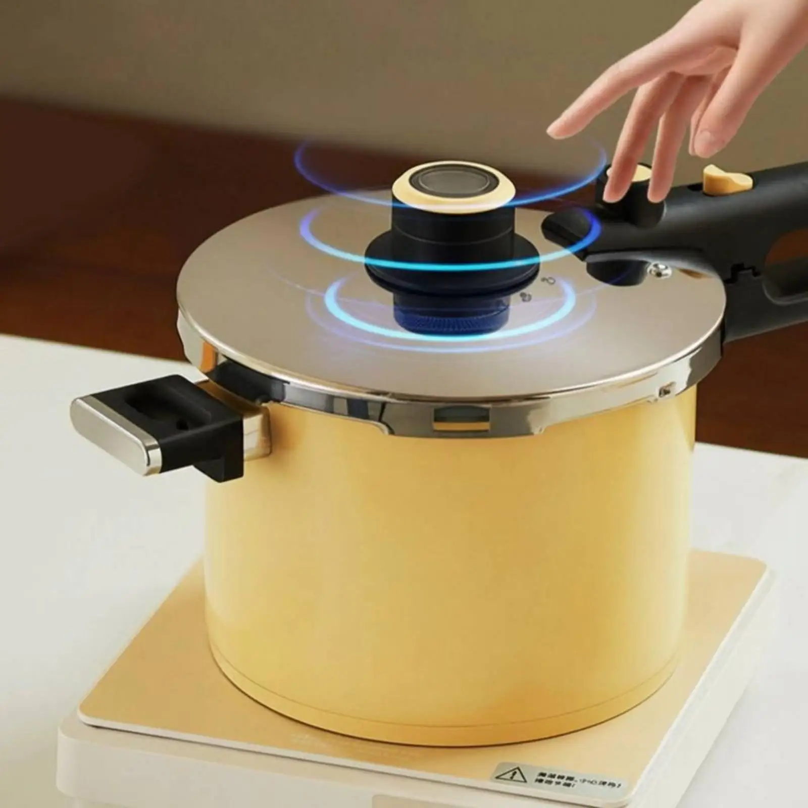 Pressure Cooker Pot 304 Stainless Steel Ceramic Non Stick Quiet Operation for Gas Stove Electric Cooktop Kitchen
