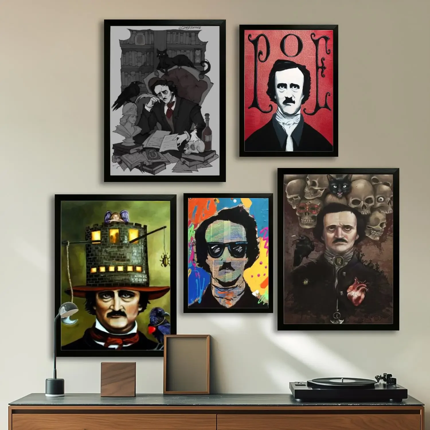 Edgar Allan Poe Canvas Art Poster and Wall Art, Picture Print, Modern Family Bedroom Decor,Decorative painting